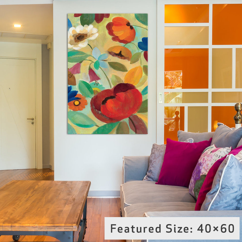 "Summer Floral Panel II " by Silvia Vassileva, 26x18x1.5"