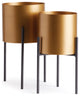 Clara Cachepots On Stands, Set of 2
