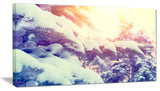 Winter Pine Trees in Mountains, Large Landscape Canvas Art, 32"x16"