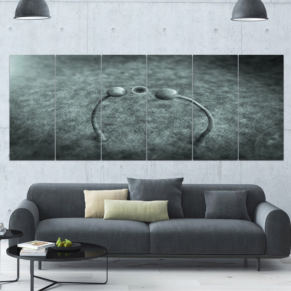 Fungus on Leather Surface, Landscape Canvas Art Print, 70"x28", 6 Panels