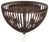 Duval Three Light Ceiling Mount in Forged Bronze