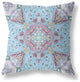 20" Blue Magenta Boho Chic Floral Suede Throw Pillow