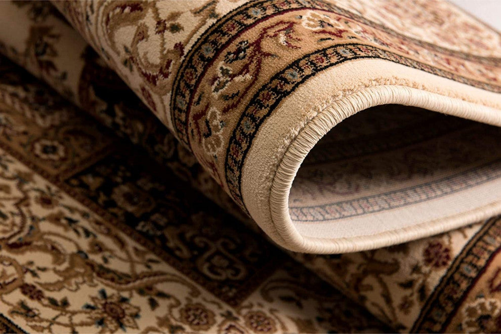 Rug Branch Traditional Persian Cream Black Indoor Area Rug - 5'x7'