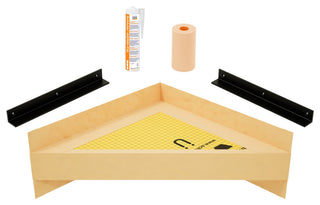 The Original™ Floating Corner Shower Bench Kit with Orange XPS Board, 24"