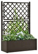 Vidaxl Garden Raised Bed With Trellis And Self Watering System Mocha