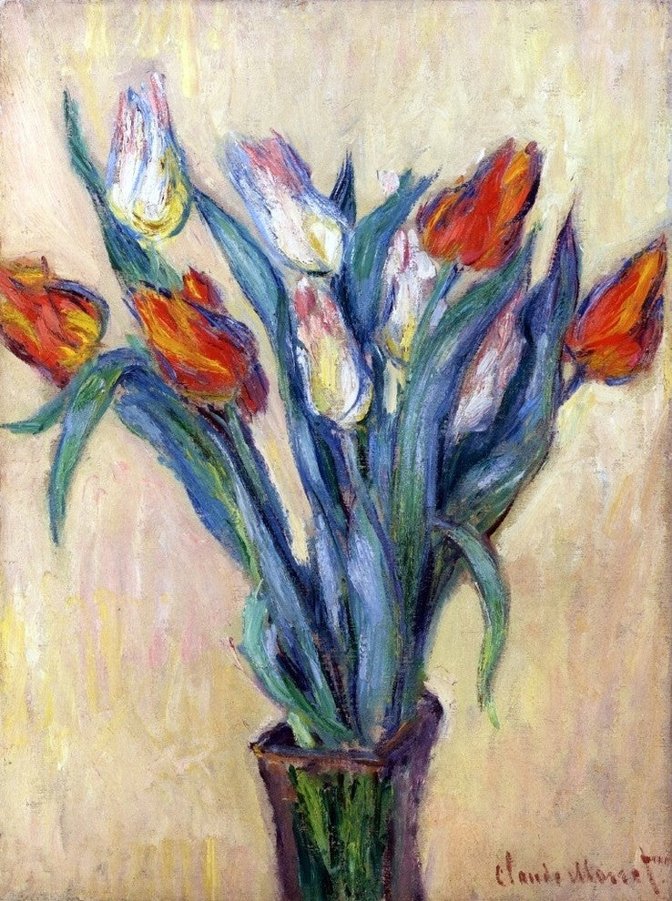 Claude Oscar Monet Vase of Tulips, 21"x28" Wall Decal Print