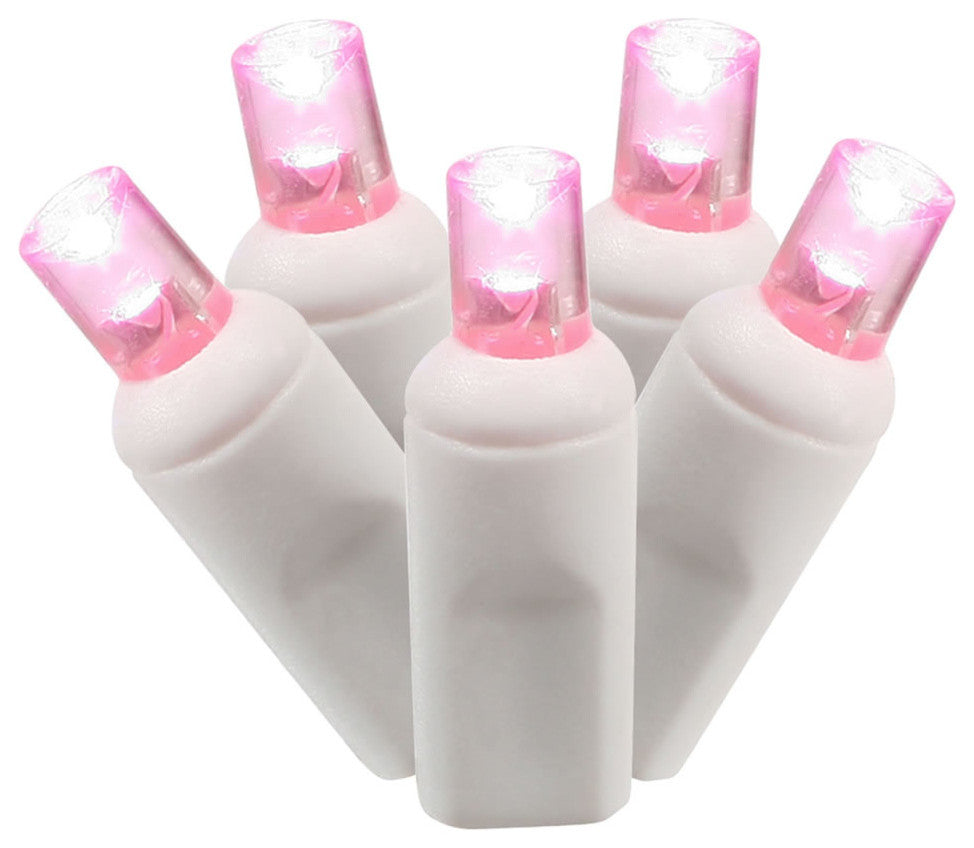 Vickerman X6W6510 50 Pink Wide Angle Led, 25' Christmas Single Mold Light Strand