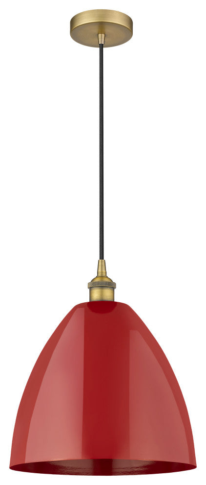 Innovations 616-1P-BB-MBD-12-RD-LED 1-Light Mini Pendant, Brushed Brass