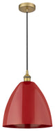 Innovations 616-1P-BB-MBD-12-RD-LED 1-Light Mini Pendant, Brushed Brass