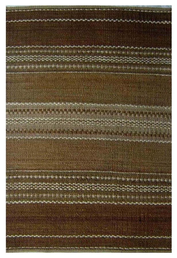 Handwoven Jute Rug, Brown and Olive, 4'x6'