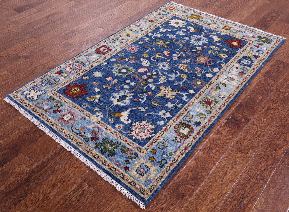 4' 1" X 6' 4" Handmade Turkish Oushak Rug - Q15883
