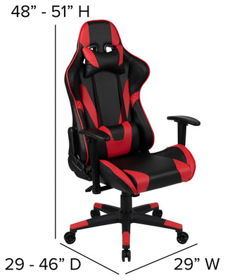 Gaming Desk and Reclining Chair Set, Red