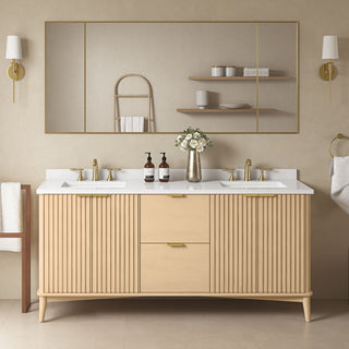 OVE Decors Gabi Single Sink Bathroom Vanity, Rustic Ash, 72", Double Sink