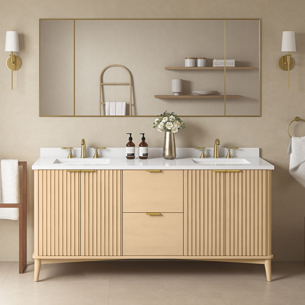 OVE Decors Gabi Single Sink Bathroom Vanity, Rustic Ash, 72", Double Sink
