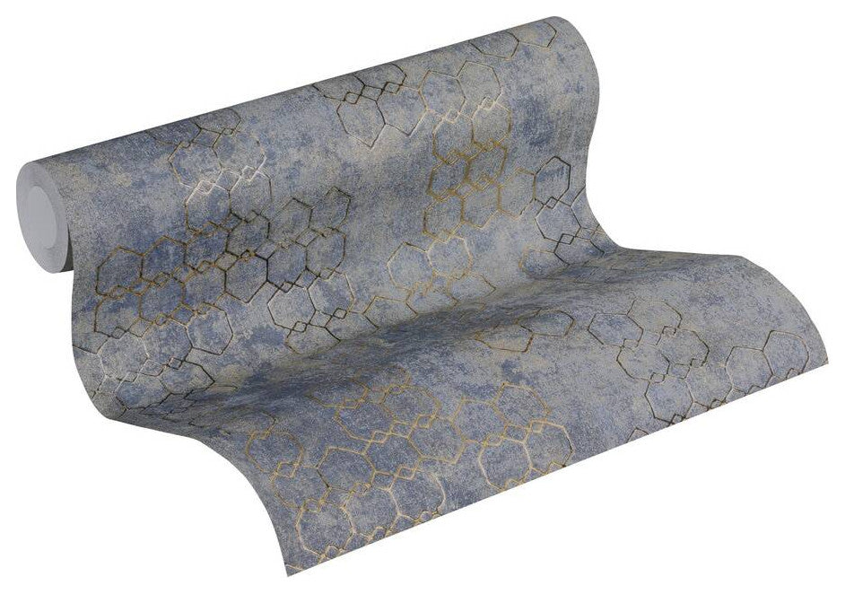 Geometric Textured Wallpaper Featuring Honeycomb Pattern, 374245