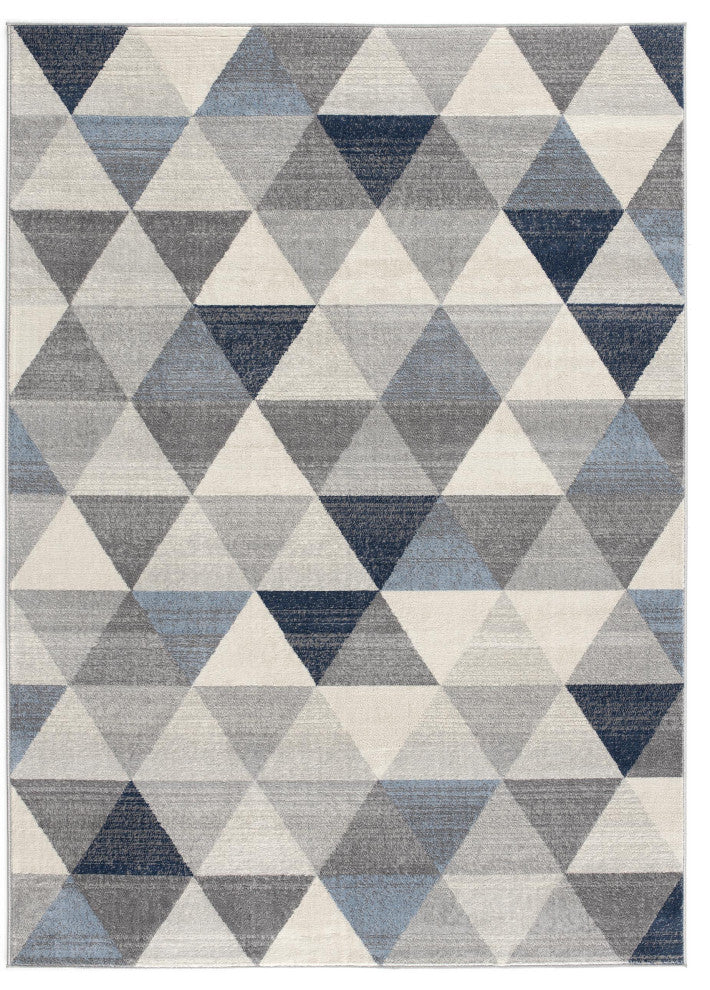 7"x10" Navy Blue Geometric Diamond Area Rug
