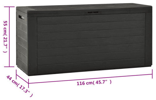 vidaXL Outdoor Storage Box Deck Box with Lid Outdoor Patio Cabinet Anthracite