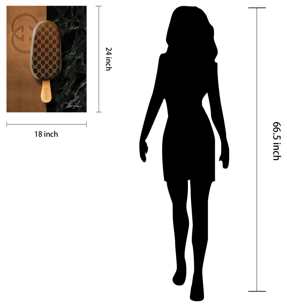 "Gucci Glamour" Frameless Free Floating Tempered Glass Panel Graphic Wall Art