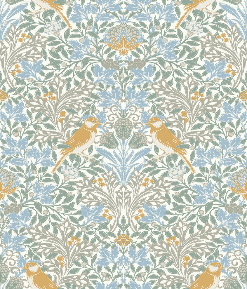 Garden Aviary Sky Blue Peel and Stick Wallpaper