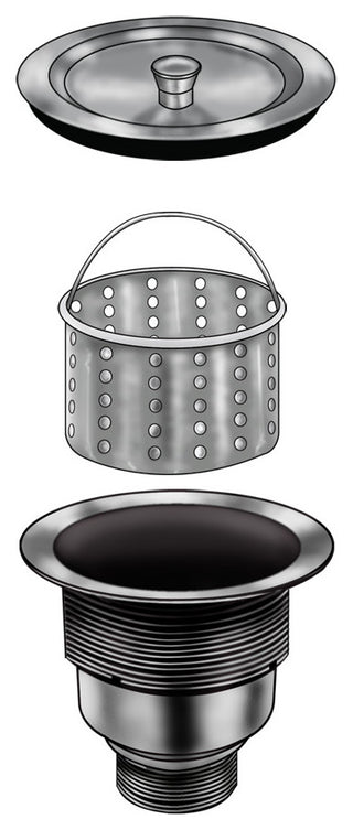 Ruvati RVA1025 Kitchen Sink Basket Strainer - Stainless Steel