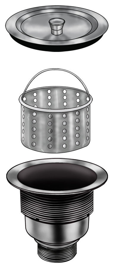 Ruvati RVA1025 Kitchen Sink Basket Strainer - Stainless Steel