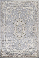 Grey Floral Medallion Transitional Turkish Rug Oriental Carpet 7x10