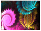Color Swirl Fractal Abstract Background, Abstract Canvas Art, 36x28, 3 Panels