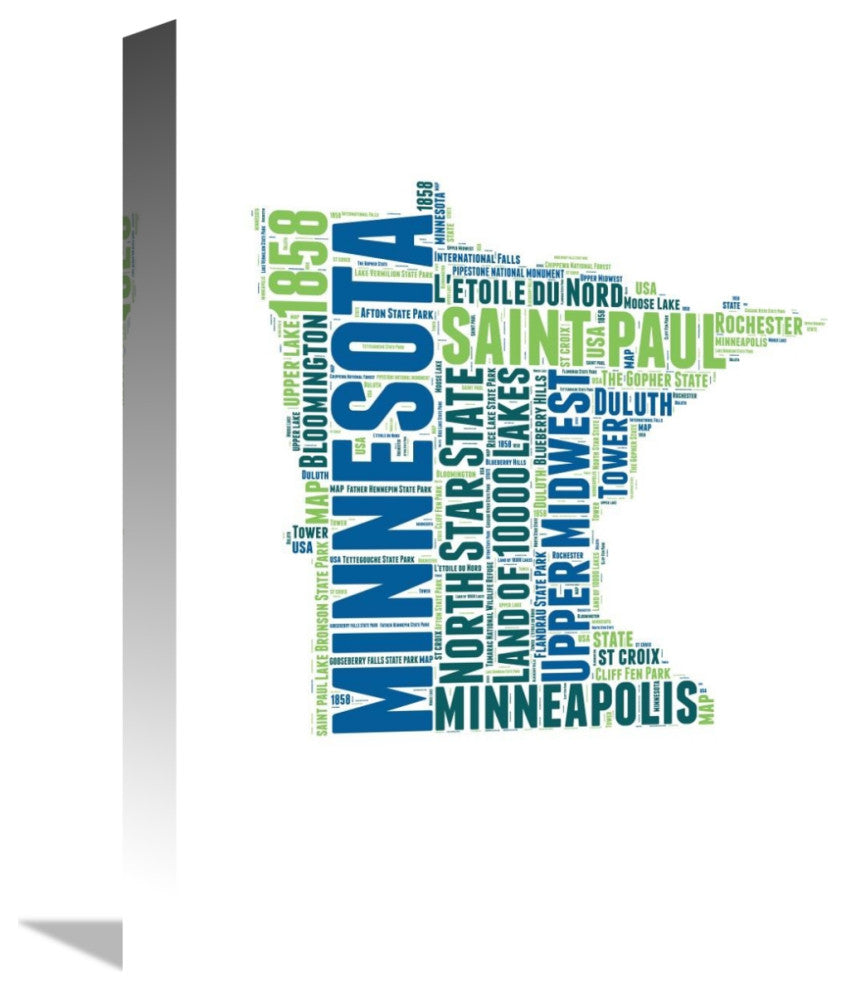 "Minnesota Word Cloud Map" Fine Art Print