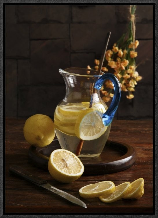 "Life And Lemons" Framed Canvas Giclee by Luiz Laercio, 12x17"