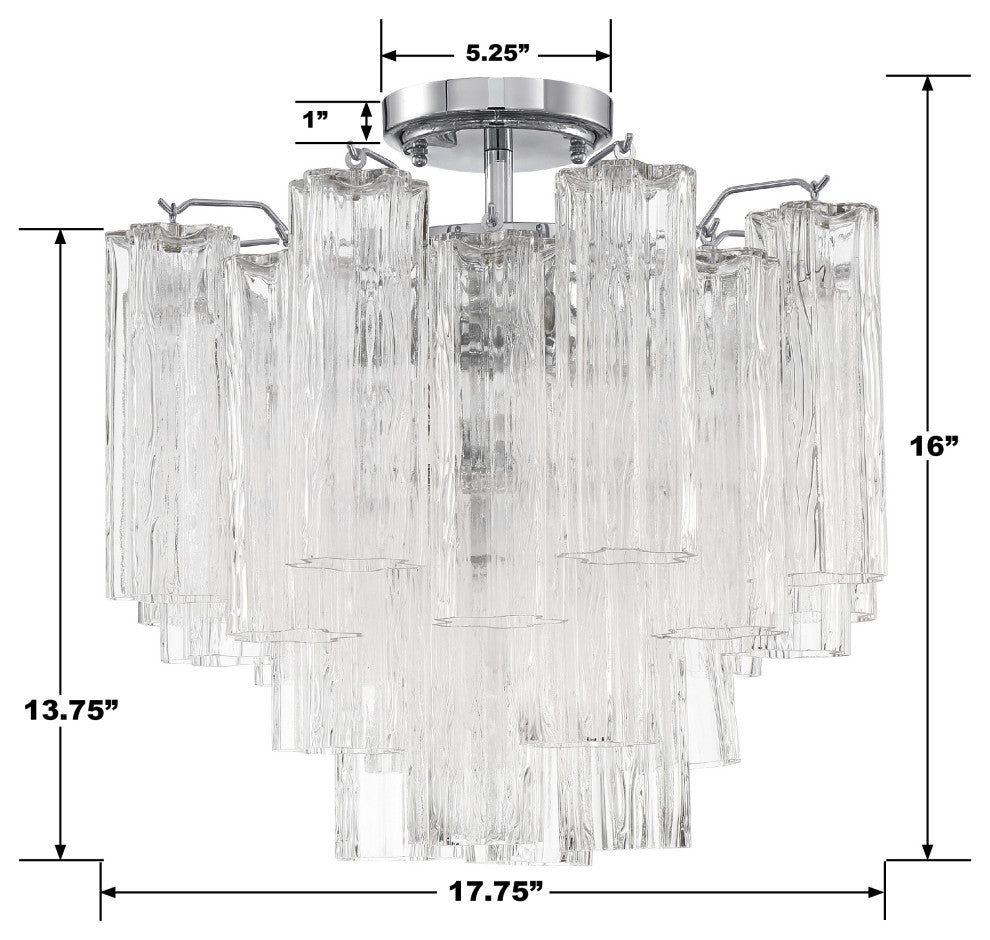 CRYSTORAMA Addis 4 Light Polished Chrome Ceiling Mount