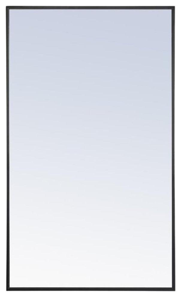 Catania 40" x 24" Rectangle Metal Frame Mirror in Black Finish