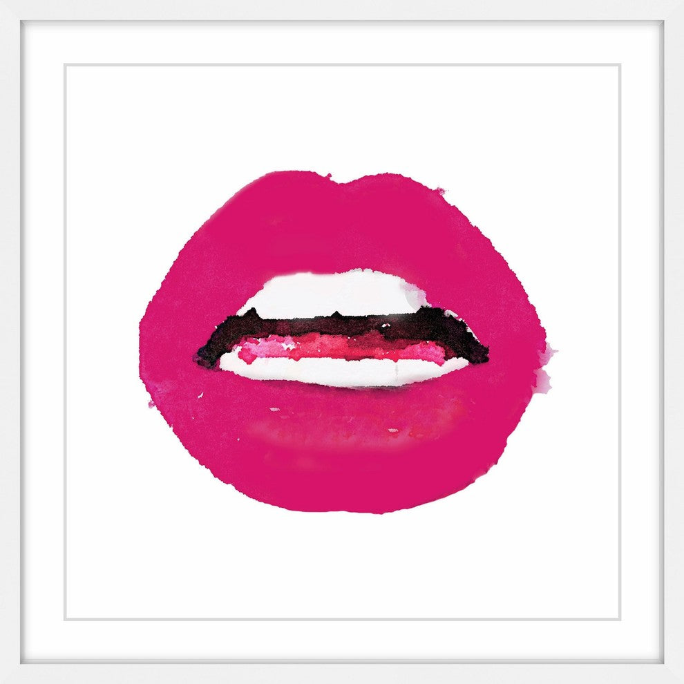 Marmont Hill, "Lips Colors Pink" by Amanda Greenwood Framed Painting, 24x24