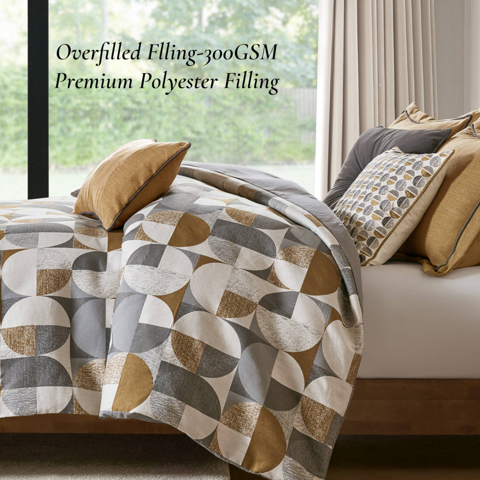 Madison Park Signature Jacquard Oversized Duvet Style Comforter Set