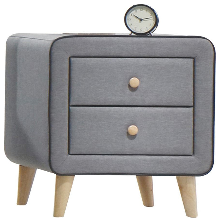 Nightstand, Light Gray Fabric