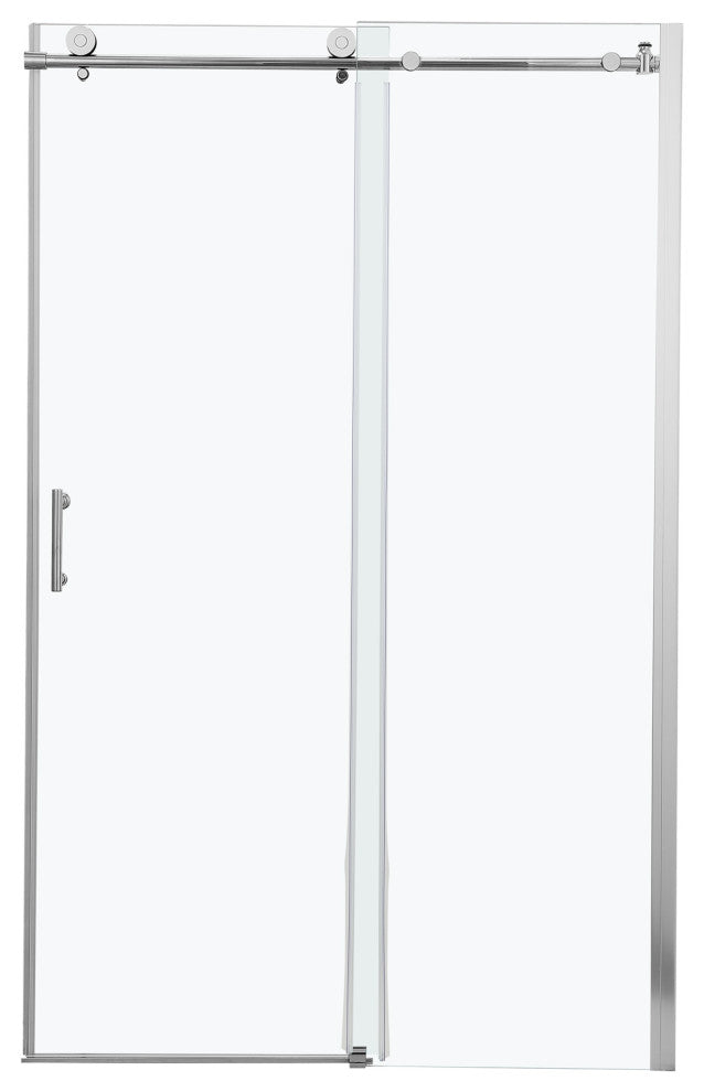 48" W x 76" H Frameless Single Sliding Shower Door, Chrome