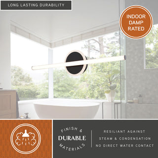 Whittier 23.75" LED Black Bathroom Vanity Wall Light With Night Light