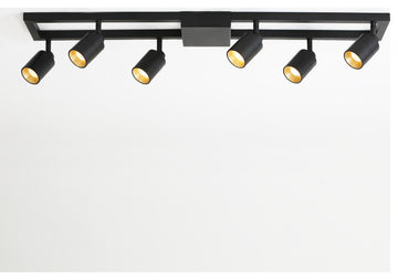 Vidalite Shura 6 Head LED Flush Mount Square Track, Black
