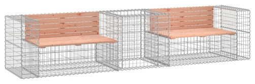 vidaXL Patio Bench with Gabion Basket Garden Outdoor Seating Solid Wood Douglas