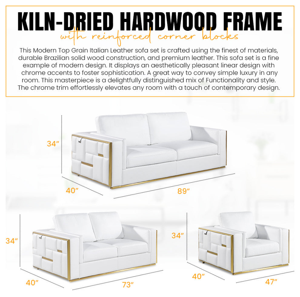 Luna Top Grain Italian Leather  Sofa