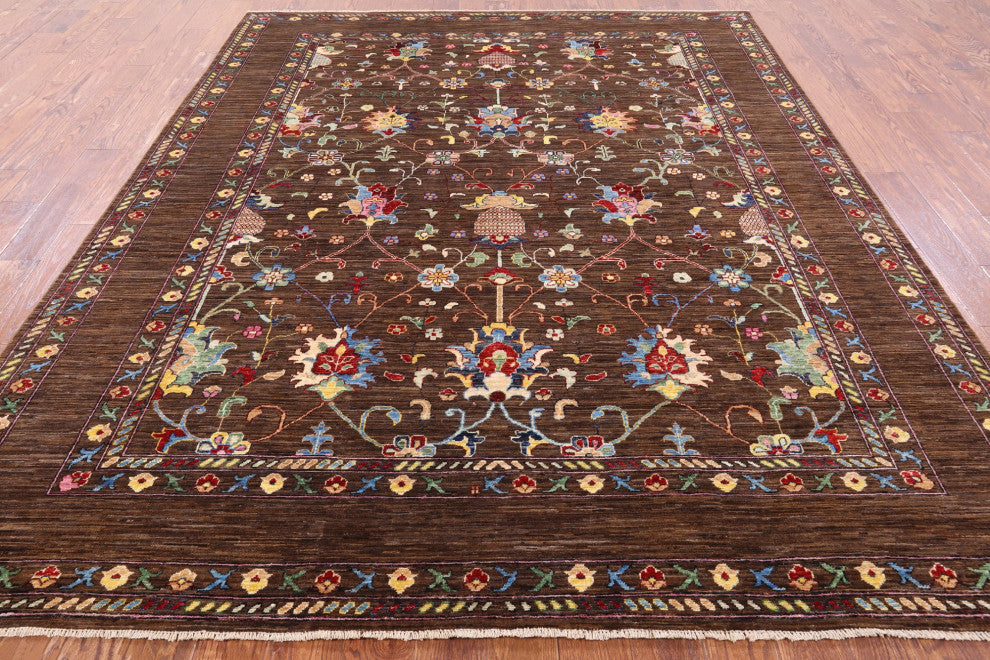 Persian Tabriz Hand-Knotted Wool Rug 8' 1" X 9' 9" Q7285