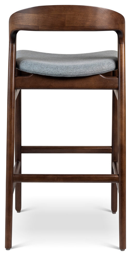 Modern Brazilian, Velma, Bar Stool, Nogal/Essence Gray