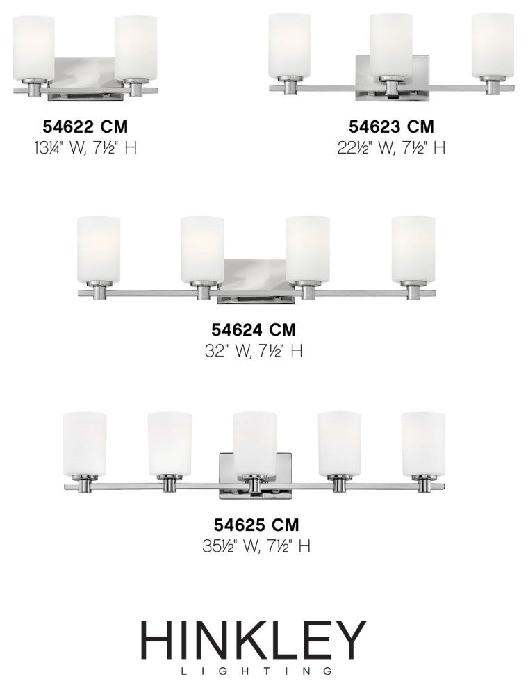 Hinkley Karlie Bathroom Vanity Light, Chrome, 4 Light