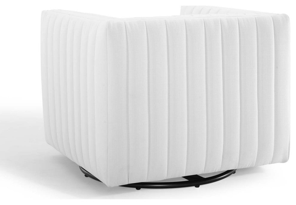 Tufted Armchair Accent Chair, Fabric, White, Modern, Living Lounge Hospitality
