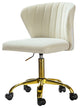 Swivel Task Chair With Tufted Back, Ivory