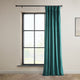 Heritage Plush Velvet Curtain Single Panel, Deep Sea Teal, 50"x108"