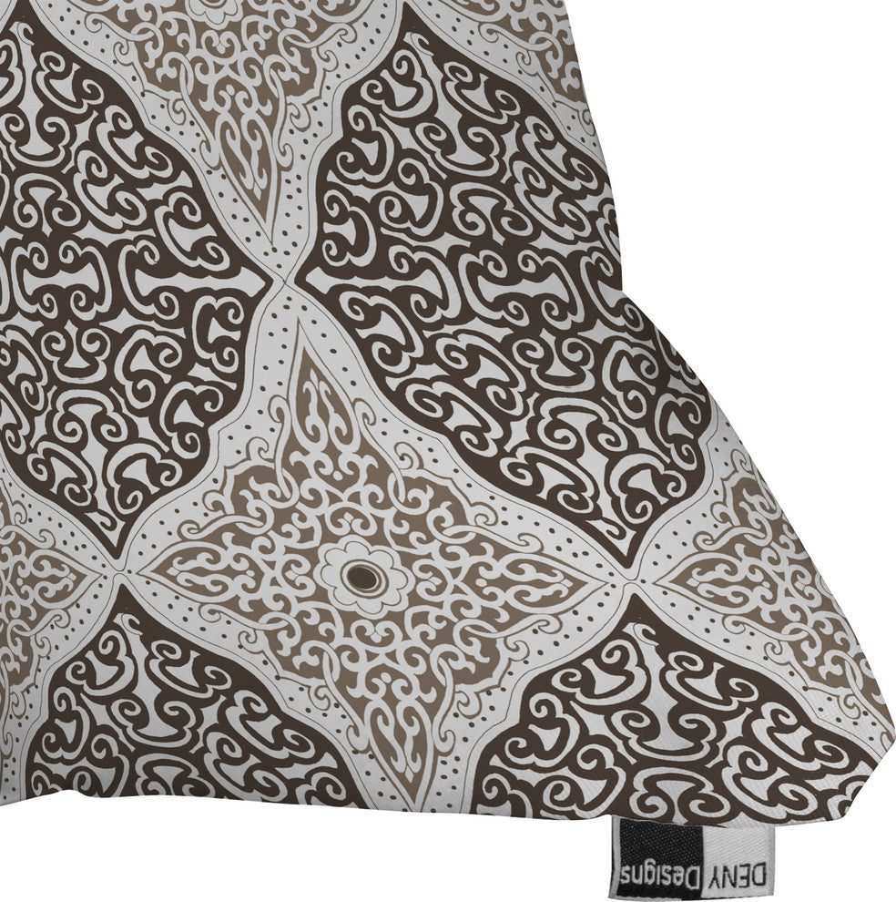 Belle13 Curly Rhombus Neutral Outdoor Throw Pillow, Small