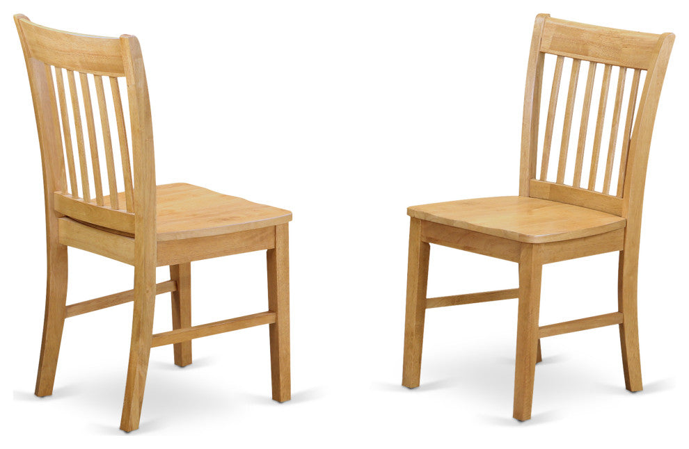 5Pc Dinette Set For Small Spaces, Table, 4 Chairs, Asian Hardwood Seat, Oak