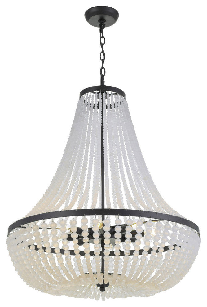 Crystorama 609-MK, 8-Light Chandelier, Matte Black