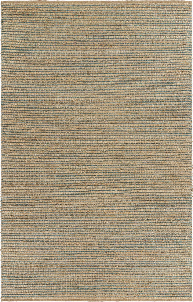 Classic Blue Undertoned Organic Jute Area Rug, 9'x12'