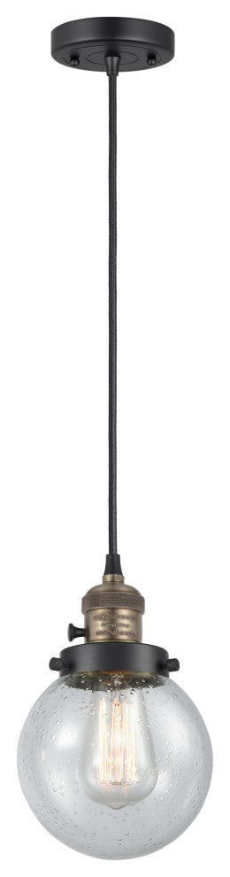 INNOVATIONS 201CSW-BAB-G204-6 1-Light Mini Pendant Black Antique Brass